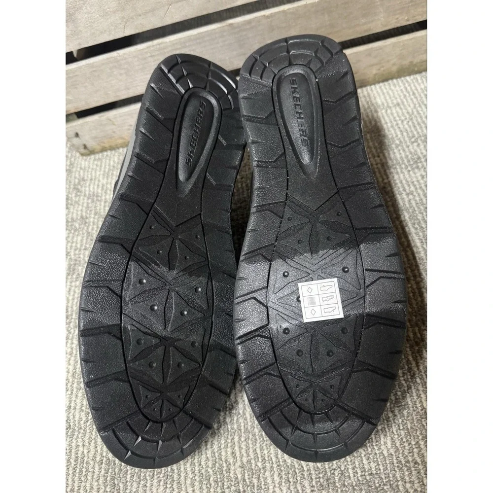 Skechers Swift Fit Shoes Mens Size 10 Black Hands Free Memory Foam Casual